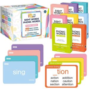 SpringFlower Sight Words Flash Cards with Pictures,Motions&Sentences, 220 Dolch Sight Words for Preschool, Kindergarten, 1st, 2nd & 3rd Grade.Homeschool, Learn to Read, Phonics Learning,235 Pieces(712 Sight Words)