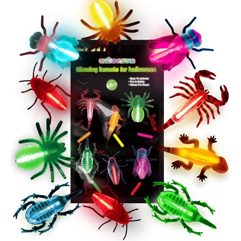 image:imageGlow Critters for Halloween Party Favor Glow in The Dark Toys Set for Kids School Classroom Game Rewards Trick or Treating Goodie Supplies Halloween MiniaturesPrizes20 Critters 40 Glow SticksGlow Critters