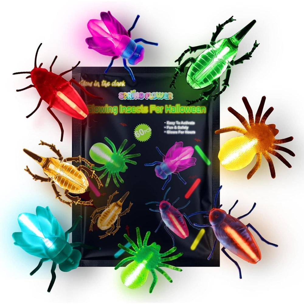 image:imageGlow Critters for Halloween Party Favor Glow in The Dark Toys Set for Kids School Classroom Game Rewards Trick or Treating Goodie Supplies Halloween MiniaturesPrizes20 Critters 40 Glow SticksGlow Spider