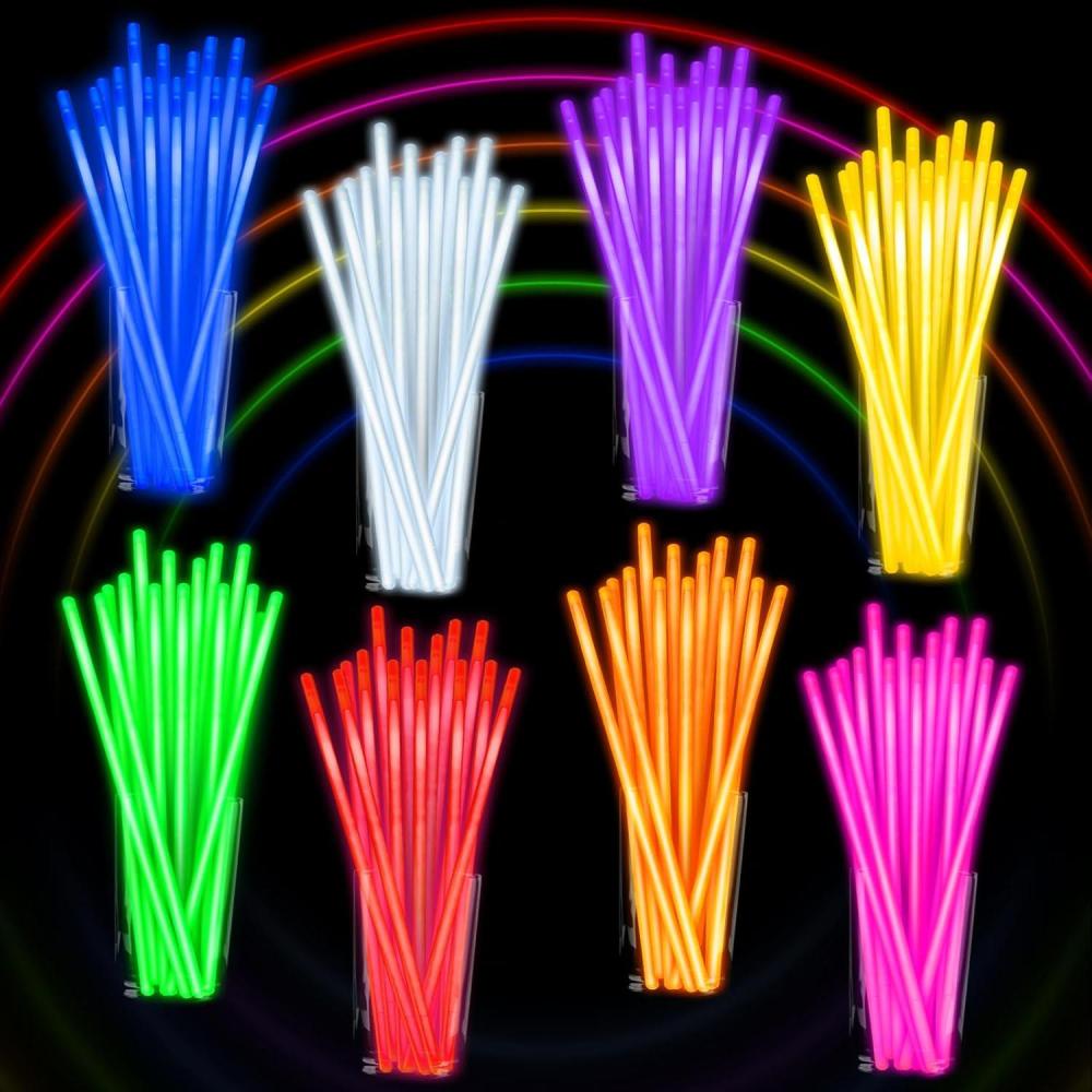 image:imageSpringFlower 100 PCS Glow Sticks Bulk Party Favors 8 Glow in the Dark Party Supplies Light Sticks for Party Favors Glow Necklaces and Bracelets for Kids or Adults1000 Pack