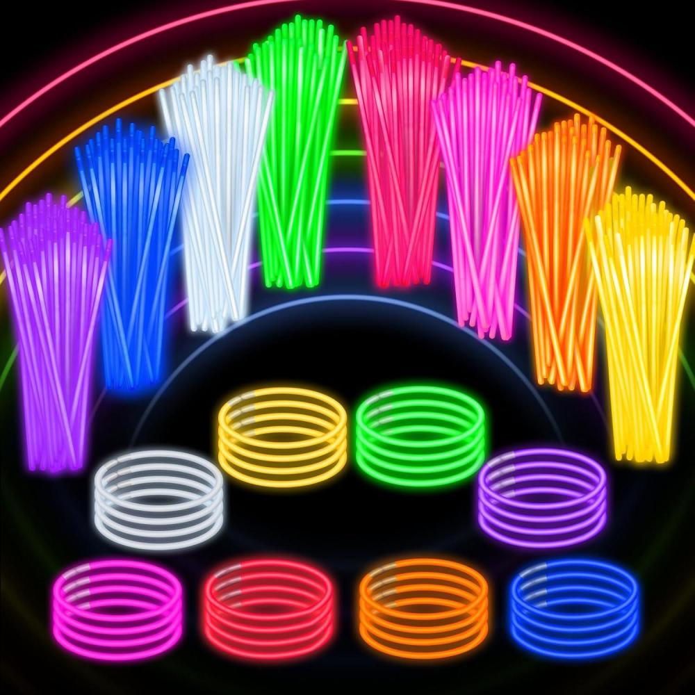 image:imageSpringFlower 100 PCS Glow Sticks Bulk Party Favors 8 Glow in the Dark Party Supplies Light Sticks for Party Favors Glow Necklaces and Bracelets for Kids or Adults600 Pack