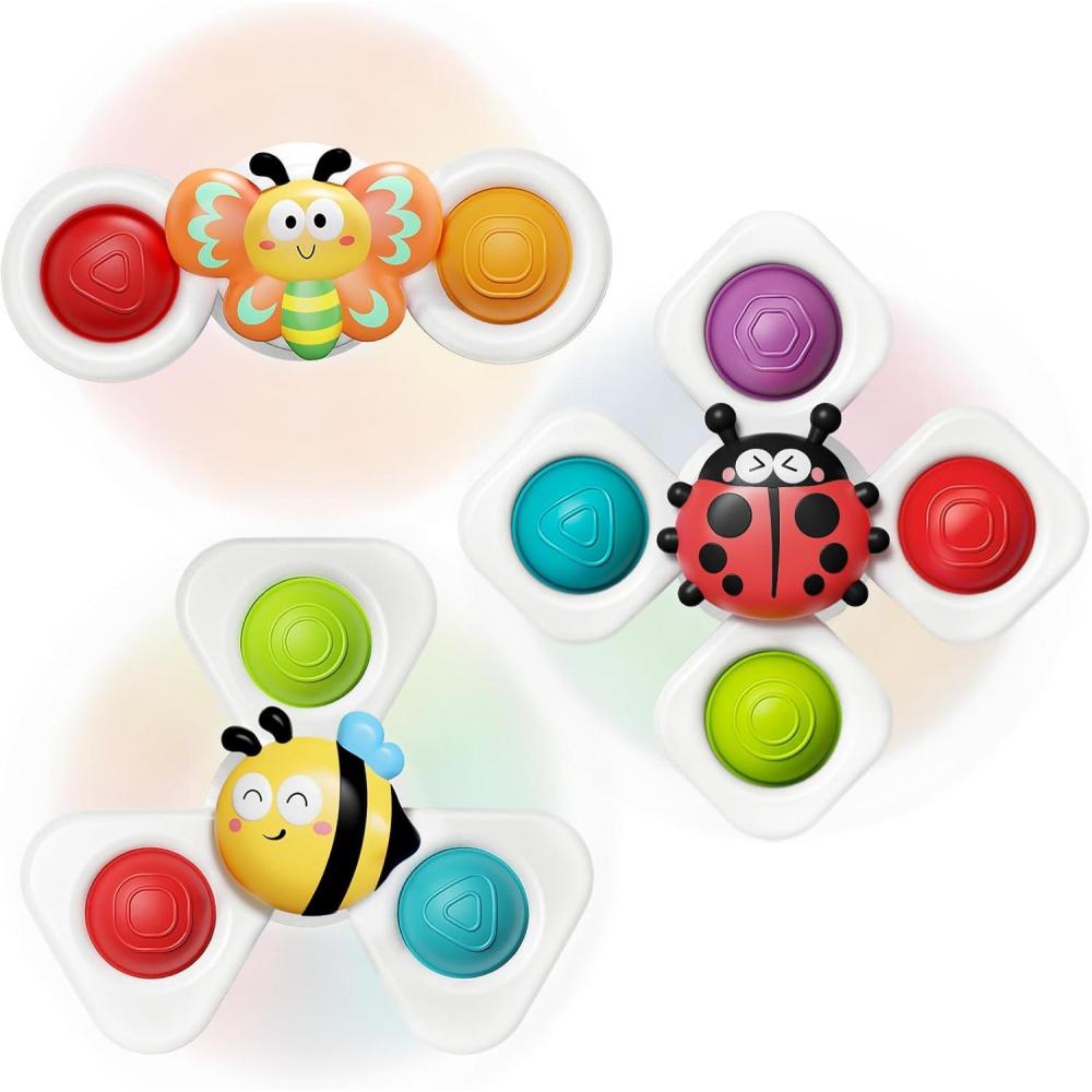 image:imageSpringFlower Baby Toys 061218 MonthsSuction Cup Spinner ToysBaby Bath Toys for BoyampGirl Sensory Toys ampTravel Table Toy for Toddlers Birthday Gifts for 1 2 3 Year Old ToddlerButterfly