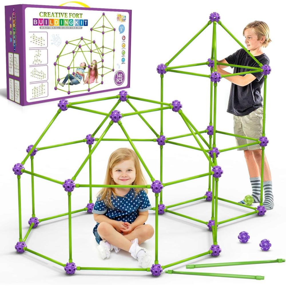 image:imageSpringFlower Fort Building Kit for KidsSTEM Construction Toys Educational Gift for 3 4 5 6 7 8 9 10 11 12 Years Old Boys and GirlsUltimate Creative Set for Indoor amp Outdoors Activity100 PcsPurple