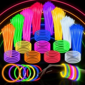 SpringFlower 100 PCS Glow Sticks Bulk Party Favors, 8″ Glow in the Dark Party Supplies, Light Sticks for Party Favors Glow Necklaces and Bracelets for Kids or Adults(500 Pack)