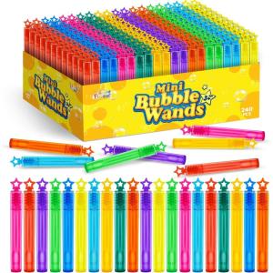 SpringFlower 66 Pieces Mini Bubble Wands,Bubble Party Favors Assortment Toys for Kids,Themed Birthday, Halloween, Goodie Bags, Carnival Prizes, Wedding,Outdoor Gifts for Girls & Boys(240 Star)