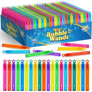 SpringFlower 66 Pieces Mini Bubble Wands,Bubble Party Favors Assortment Toys for Kids,Themed Birthday, Halloween, Goodie Bags, Carnival Prizes, Wedding,Outdoor Gifts for Girls & Boys(500 Star)