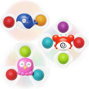 SpringFlower Baby Toys 0-6-12-18 Months,Suction Cup Spinner Toys,Baby Bath Toys for Boy&Girl, Sensory Toys &Travel Table Toy for Toddlers, Birthday Gifts for 1 2 3 Year Old Toddler(Sea Animal)