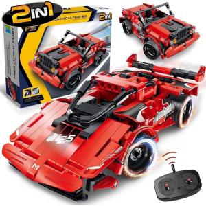 SpringFlower STEM Building Blocks Toys Gifts for Age 6, 7, 8, 9, 10, 11, 12 Boys and Girls, DIY Building Bricks, STEM Engineering Construction RC Toy,Racing Car with Remote Control