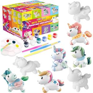 SpringFlower Unicorn Gift Toys for 3 4 5 6 7 8 Years Old Girls – Girls Arts and Crafts Painting kit Including 8 Cute Looking Unicorn Figures, DIY Creative Christmas Gift for Kids