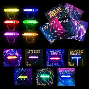 Valentines Day Cards for Kids-28 rings with glow stick, 28 Valentines Cards for School Classroom Valentines Gift Exchange, Valentines Party favor supplies for Kids,Gift Prize for Boys Girls