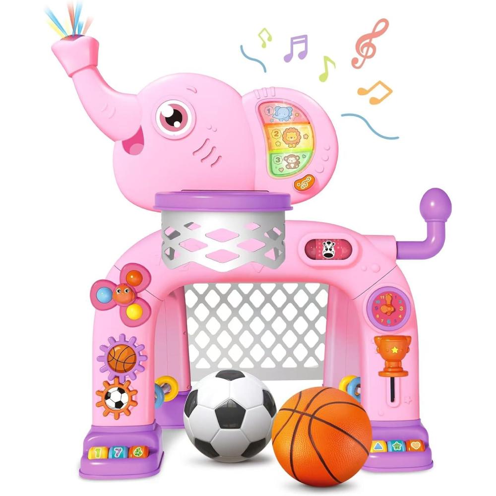 image:imageSpringFlower Toddler Basketball Hoop amp Soccer Goal Activity Center Toys with Light amp MusicElephant Toddlers Musical Toys Gift Baby amp Toddlers Christmas Birthday Gift for 1 2 3 Year Old Boys amp GirlsPink