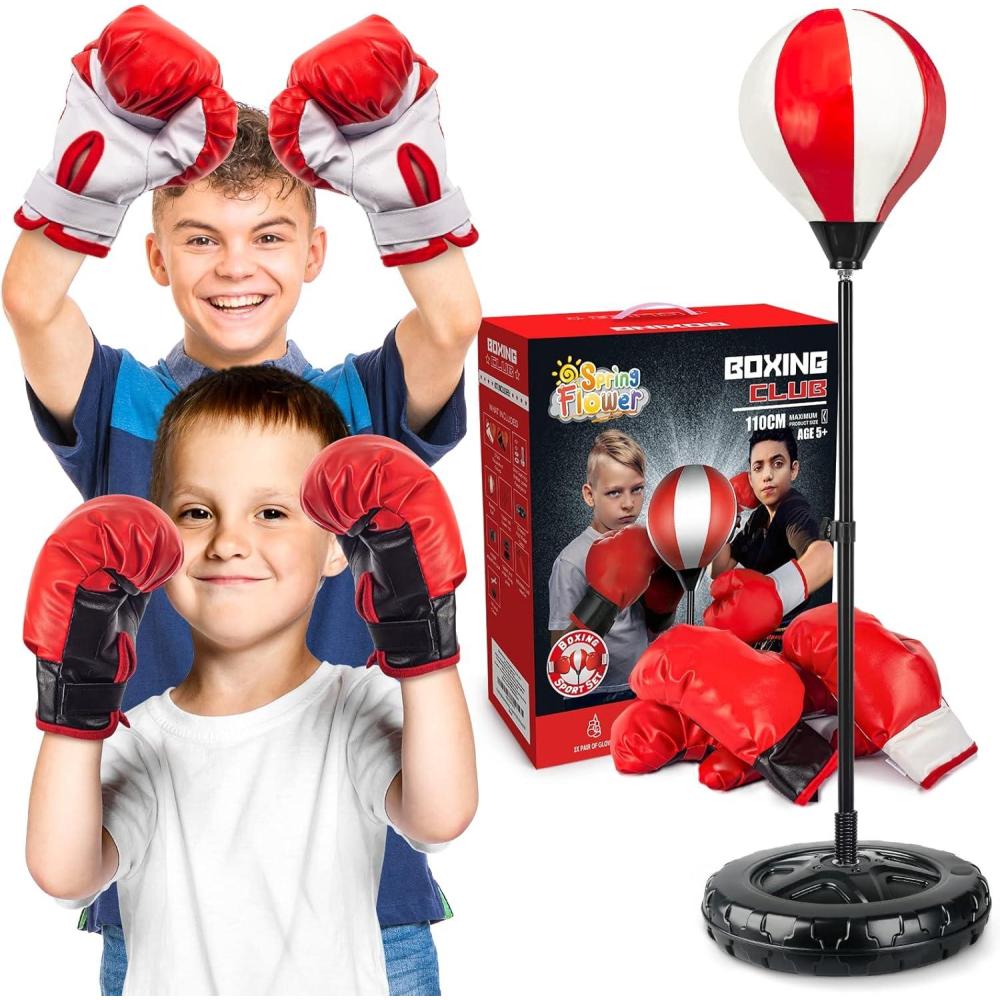 image:imageSpringflower Big Punching Bag for Kids Included 2 Pack Boxing Gloves Boxing Toys for Boys Boxing Bag Sets with Height Adjustable Stand for Boys amp Girls Age 5 6 7 8 9 10 Years Old